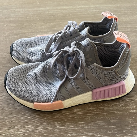 Ladies’ ADIDAS Grey Lavender Peach NMD Sneakers - Size 6.  (Pre-Owned) - Picture 2 of 4